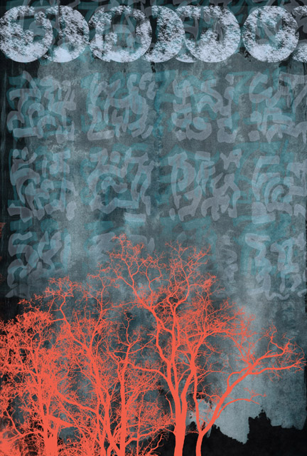 crimson forest, digital collage