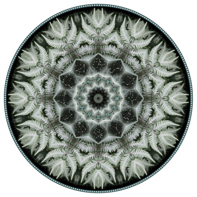 Featherfern Zodiac. botanical mandala